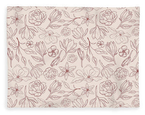 Burgundy Magnolia Pattern - Blanket