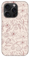 Load image into Gallery viewer, Burgundy Magnolia Pattern - Phone Case