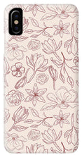 Load image into Gallery viewer, Burgundy Magnolia Pattern - Phone Case
