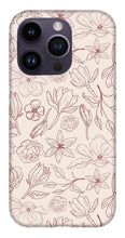Load image into Gallery viewer, Burgundy Magnolia Pattern - Phone Case