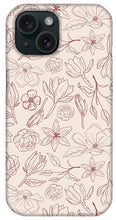 Load image into Gallery viewer, Burgundy Magnolia Pattern - Phone Case