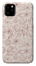 Load image into Gallery viewer, Burgundy Magnolia Pattern - Phone Case