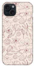 Load image into Gallery viewer, Burgundy Magnolia Pattern - Phone Case
