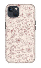 Load image into Gallery viewer, Burgundy Magnolia Pattern - Phone Case