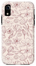 Load image into Gallery viewer, Burgundy Magnolia Pattern - Phone Case