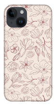 Load image into Gallery viewer, Burgundy Magnolia Pattern - Phone Case