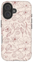 Load image into Gallery viewer, Burgundy Magnolia Pattern - Phone Case