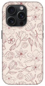 Burgundy Magnolia Pattern - Phone Case