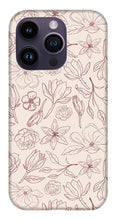 Load image into Gallery viewer, Burgundy Magnolia Pattern - Phone Case