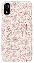 Load image into Gallery viewer, Burgundy Magnolia Pattern - Phone Case