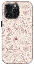 Load image into Gallery viewer, Burgundy Magnolia Pattern - Phone Case