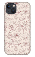 Load image into Gallery viewer, Burgundy Magnolia Pattern - Phone Case