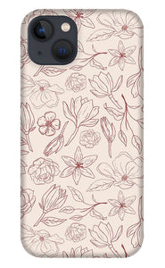 Burgundy Magnolia Pattern - Phone Case