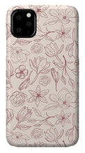 Load image into Gallery viewer, Burgundy Magnolia Pattern - Phone Case