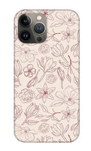 Load image into Gallery viewer, Burgundy Magnolia Pattern - Phone Case
