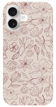 Load image into Gallery viewer, Burgundy Magnolia Pattern - Phone Case