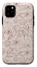 Load image into Gallery viewer, Burgundy Magnolia Pattern - Phone Case