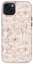 Load image into Gallery viewer, Burgundy Magnolia Pattern - Phone Case