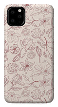 Load image into Gallery viewer, Burgundy Magnolia Pattern - Phone Case