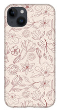 Load image into Gallery viewer, Burgundy Magnolia Pattern - Phone Case
