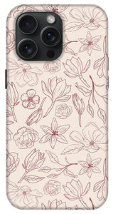 Burgundy Magnolia Pattern - Phone Case