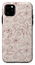 Load image into Gallery viewer, Burgundy Magnolia Pattern - Phone Case