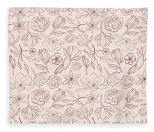 Load image into Gallery viewer, Burgundy Magnolia Pattern - Blanket