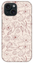 Load image into Gallery viewer, Burgundy Magnolia Pattern - Phone Case