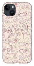 Load image into Gallery viewer, Burgundy Magnolia Pattern - Phone Case