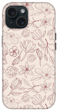 Load image into Gallery viewer, Burgundy Magnolia Pattern - Phone Case