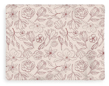 Load image into Gallery viewer, Burgundy Magnolia Pattern - Blanket