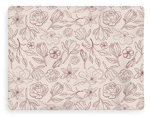 Burgundy Magnolia Pattern - Blanket