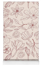 Load image into Gallery viewer, Burgundy Magnolia Pattern - Yoga Mat
