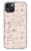 Load image into Gallery viewer, Burgundy Magnolia Pattern - Phone Case