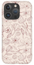 Load image into Gallery viewer, Burgundy Magnolia Pattern - Phone Case