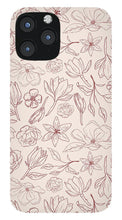 Load image into Gallery viewer, Burgundy Magnolia Pattern - Phone Case