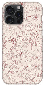 Burgundy Magnolia Pattern - Phone Case
