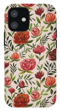 Load image into Gallery viewer, Burgundy Watercolor Floral Pattern - Phone Case