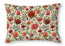 Load image into Gallery viewer, Burgundy Watercolor Floral Pattern - Throw Pillow