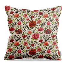 Load image into Gallery viewer, Burgundy Watercolor Floral Pattern - Throw Pillow