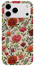 Load image into Gallery viewer, Burgundy Watercolor Floral Pattern - Phone Case