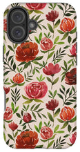 Load image into Gallery viewer, Burgundy Watercolor Floral Pattern - Phone Case
