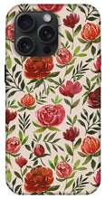 Load image into Gallery viewer, Burgundy Watercolor Floral Pattern - Phone Case