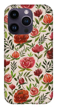 Load image into Gallery viewer, Burgundy Watercolor Floral Pattern - Phone Case