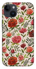 Load image into Gallery viewer, Burgundy Watercolor Floral Pattern - Phone Case