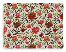 Load image into Gallery viewer, Burgundy Watercolor Floral Pattern - Blanket