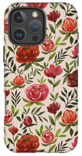 Load image into Gallery viewer, Burgundy Watercolor Floral Pattern - Phone Case