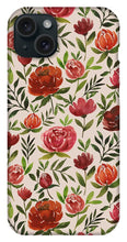 Load image into Gallery viewer, Burgundy Watercolor Floral Pattern - Phone Case