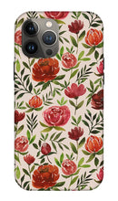Load image into Gallery viewer, Burgundy Watercolor Floral Pattern - Phone Case