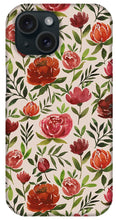 Load image into Gallery viewer, Burgundy Watercolor Floral Pattern - Phone Case